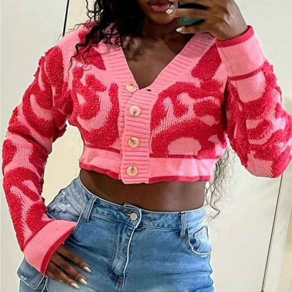 SHEIN Y2K Colorblock Cardigan Sweater 🩷